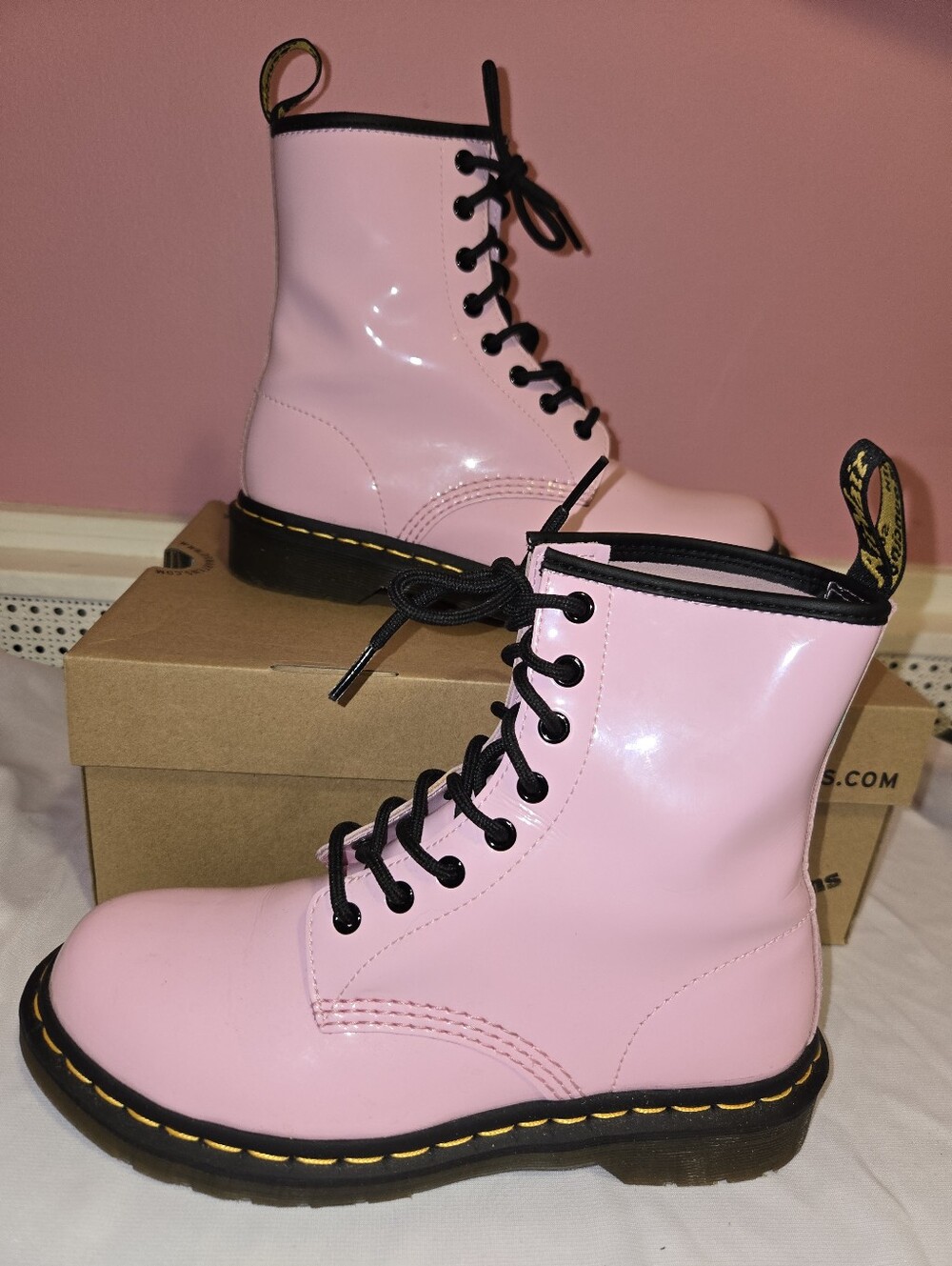 Dr. Martens Pink Leather Boots